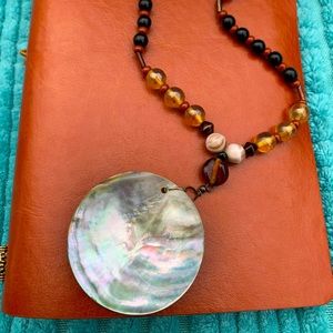 Mother of Pearl Earrings Teardrop Earrings- and Necklace Teardrop Earring dangle